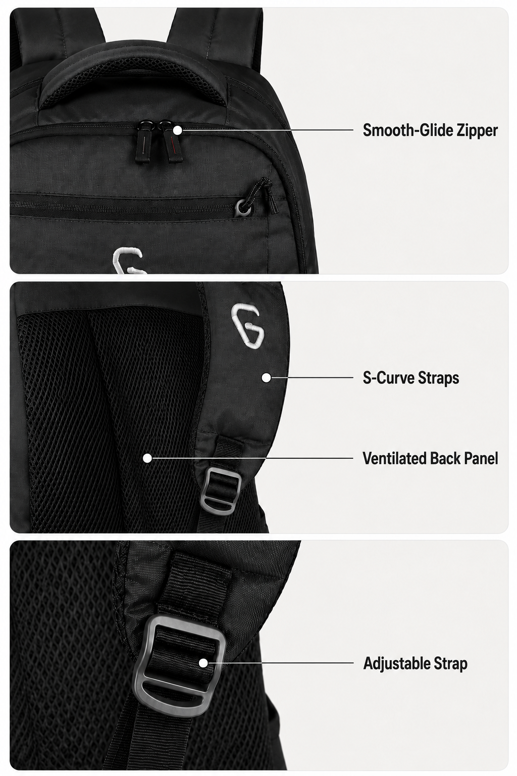Greenlands 37L Ziggy Backpack with Attached Rain Cover – 2 Spacious Compartments, Ideal for Office, School, Travel, Trekking and Trips – Unisex, D Grey