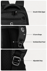 Greenlands 37L Ziggy Backpack with Attached Rain Cover – 2 Spacious Compartments, Ideal for Office, School, Travel, Trekking and Trips – Unisex, D Grey
