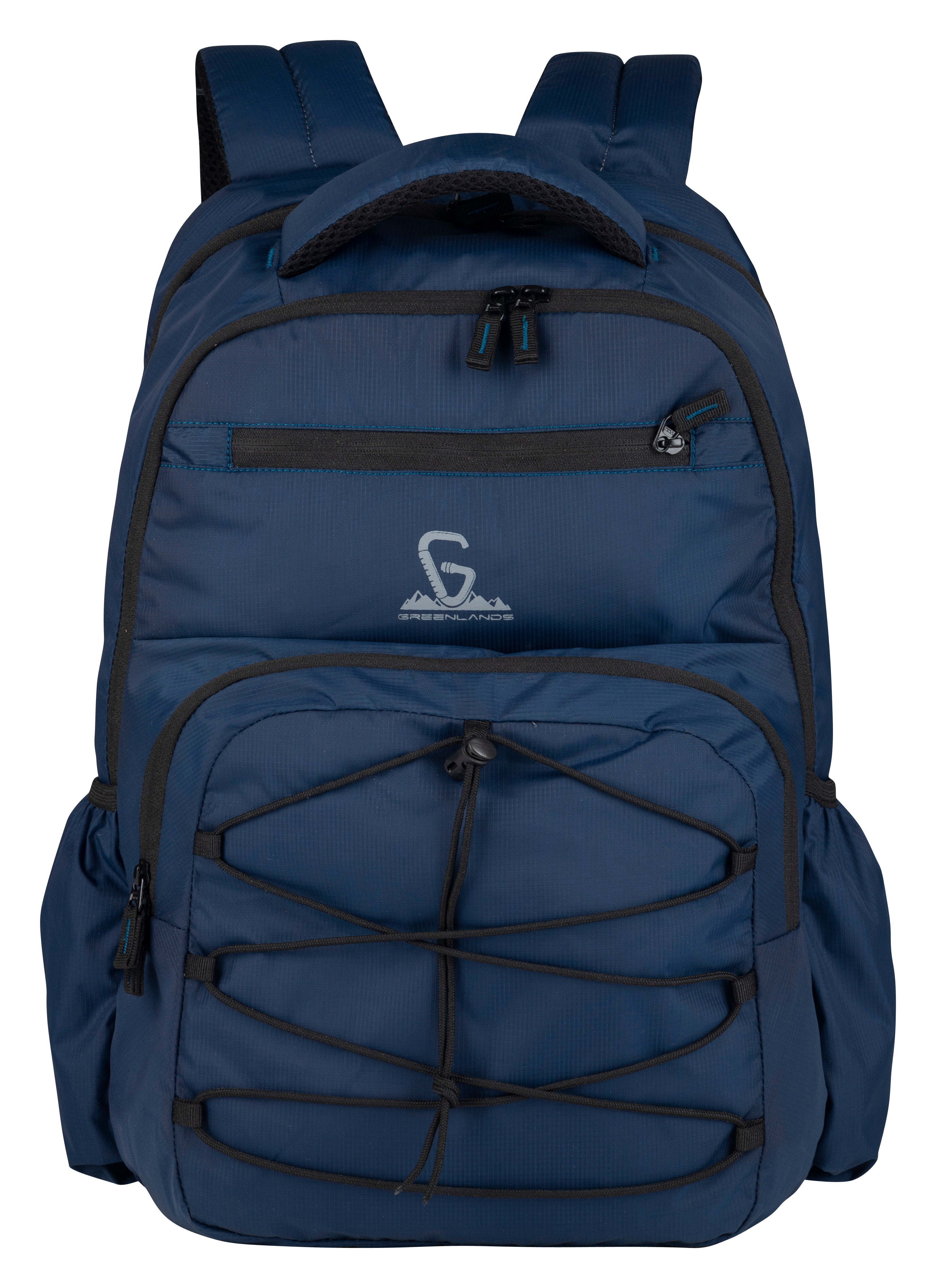 Greenlands 37L Ziggy Backpack with Attached Rain Cover – 2 Spacious Compartments, Ideal for Office, School, Travel, Trekking and Trips – Unisex, Navy