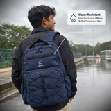 Greenlands 37L Ziggy Backpack with Attached Rain Cover – 2 Spacious Compartments, Ideal for Office, School, Travel, Trekking and Trips – Unisex, Navy