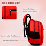 Greenlands 33L Zipster Laptop Backpack | 3 Large Compartments, Fits Up to 17" Laptop | Perfect for Office, School, Travel & Hiking | Unisex (Red)