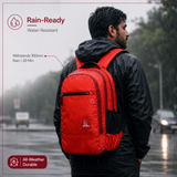 Greenlands 33L Zipster Laptop Backpack | 3 Large Compartments, Fits Up to 17" Laptop | Perfect for Office, School, Travel & Hiking | Unisex (Red)