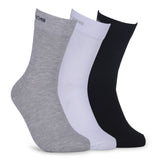 Greenlands TRISH Crew Socks | Cushioned, Breathable Cotton Socks for Men – Pack of 3 (White/Grey/Black)