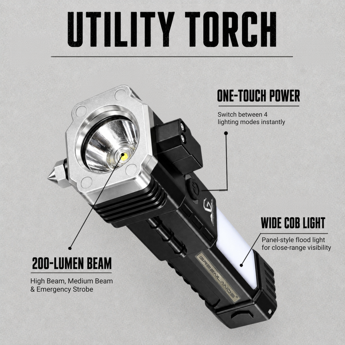 Greenlands 3W LED USB Rechargeable Torch