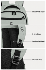 Greenlands 37L Ziggy Backpack with Attached Rain Cover – 2 Spacious Compartments, Ideal for Office, School, Travel, Trekking and Trips – Unisex, Light Grey