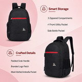 Greenlands 33L Zipster Laptop Backpack | 3 Large Compartments, Fits Up to 17" Laptop | Perfect for Office, School, Travel & Hiking | Unisex (Black)