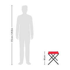 Greenlands Camping Stool Mild Steel Small Red