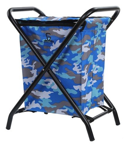 Greenlands 20L Medium Camo Camping Storage Bin - Mild Steel Folding Frame with Rust-Resistant Polyester Fabric, No Assembly Required for Outdoor Gear