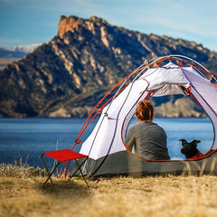 Greenlands Camping Stool Mild Steel Medium Red