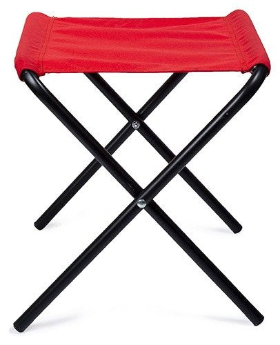 Greenlands Foldable Camping Stool – Mild Steel Medium, Red | Durable Portable Outdoor Stool for Trekking & Camping