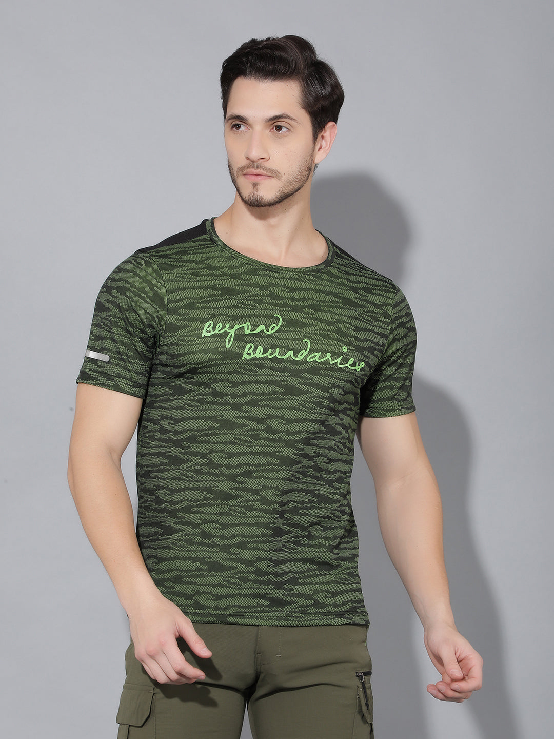 Greenlands T-Shirt HS JACQUARD R Green/ Black