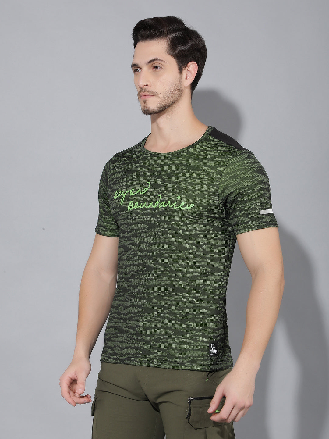 GREENLANDS T-Shirt GNL HS JACQUARD R Green/ Black