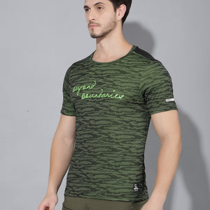 GREENLANDS T-Shirt GNL HS JACQUARD R Green/ Black