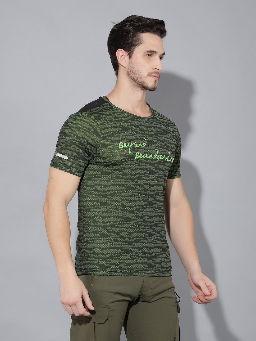 GREENLANDS T-Shirt GNL HS JACQUARD R Green/ Black