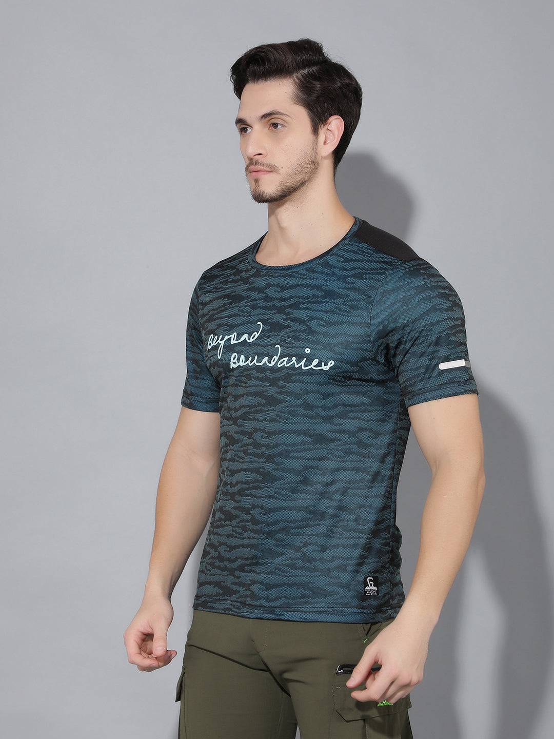 GREENLANDS T-Shirt GNL HS JACQUARD R Blue/ Black