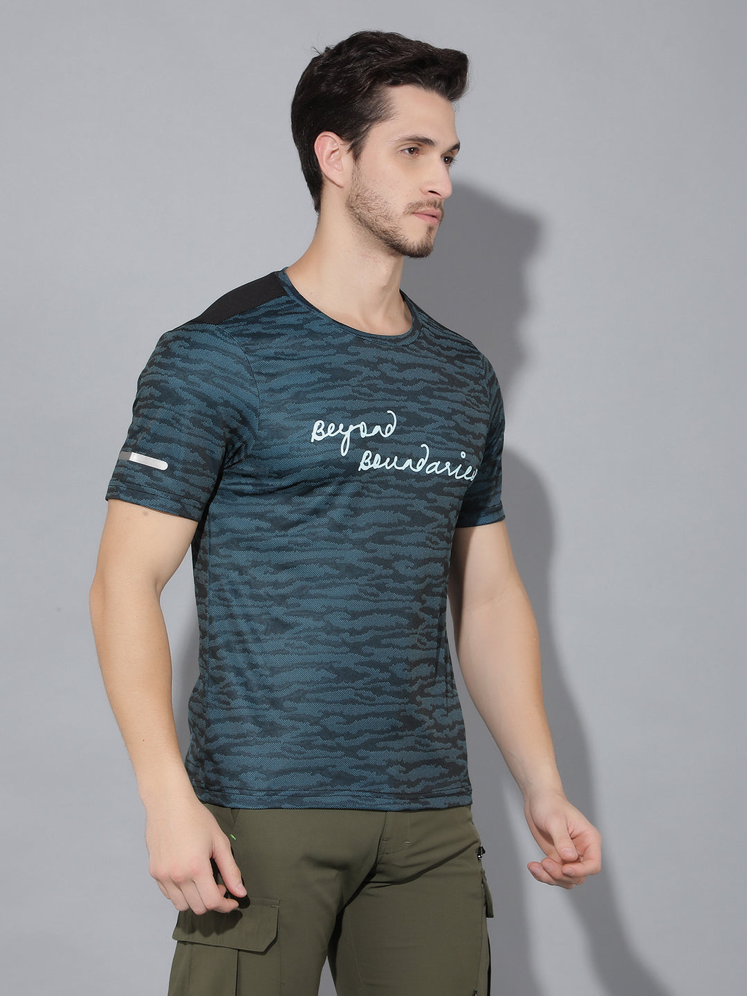 GREENLANDS T-Shirt GNL HS JACQUARD R Blue/ Black