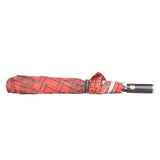 Greenlands 2-Fold 27-Inch Umbrella | UV Protection, Silver Lining, Wind-Resistant | Plaid Design, Rose-Gold Handle | Sun & Rain Umbrella