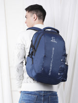 Greenlands 42L Quad Backpack with 17.3" Laptop padded sleeve | Attached Rain Cover | Lightweight bag with 3 Large Compartments | Ideal for School, College, Office & Travel | Navy