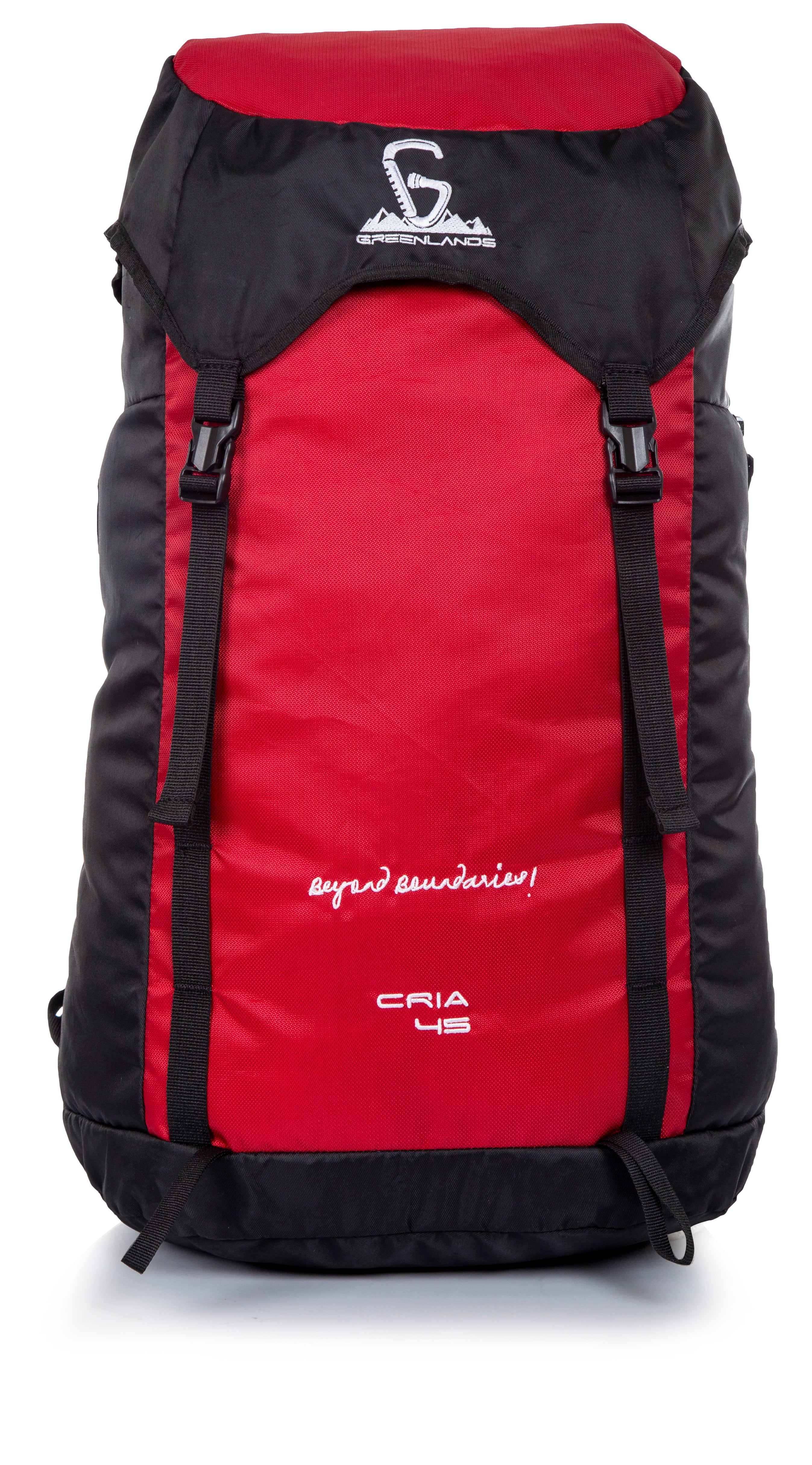 Greenlands CRIA 45L Rucksack Red | Durable Trekking Bag with Multiple Compartments for Adventure Travel