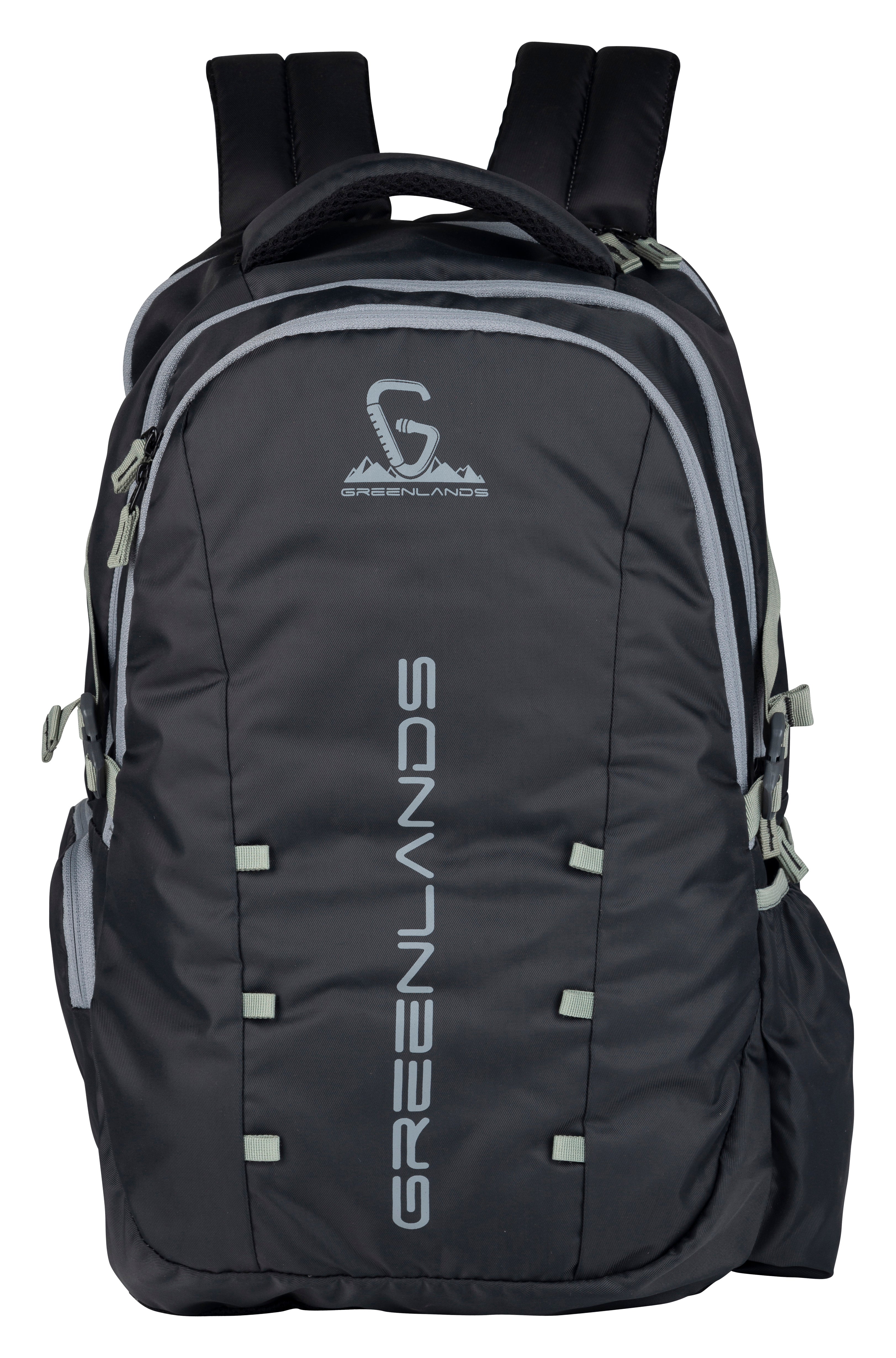 Greenlands 42L Quad Backpack with 17.3" Laptop padded sleeve | Attached Rain Cover | Lightweight bag with 3 Large Compartments | Ideal for School, College, Office & Travel | Dark Grey