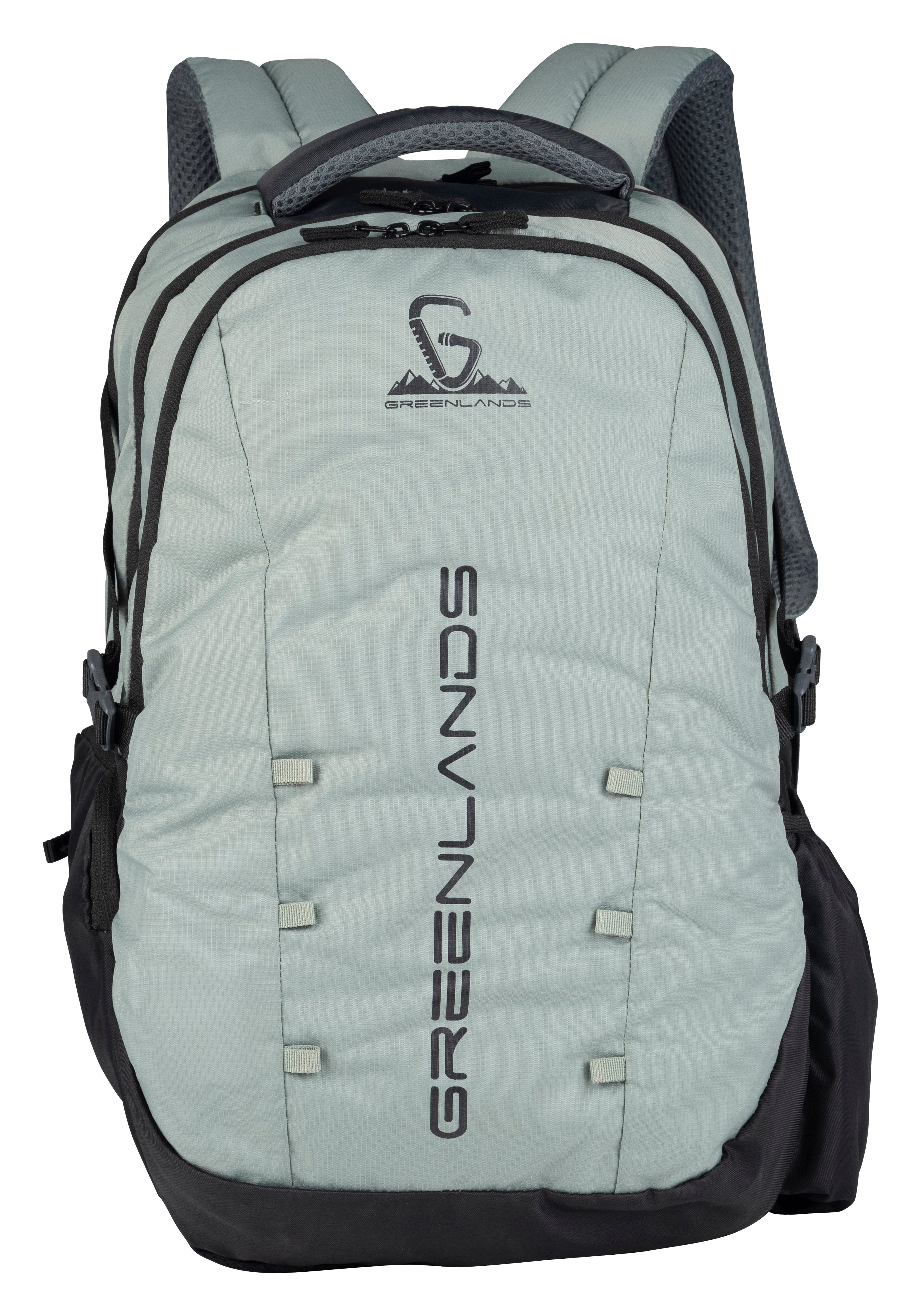 Greenlands 42L Quad Backpack with 17.3" Laptop padded sleeve | Attached Rain Cover | Lightweight bag with 3 Large Compartments | Ideal for School, College, Office & Travel | Light Grey