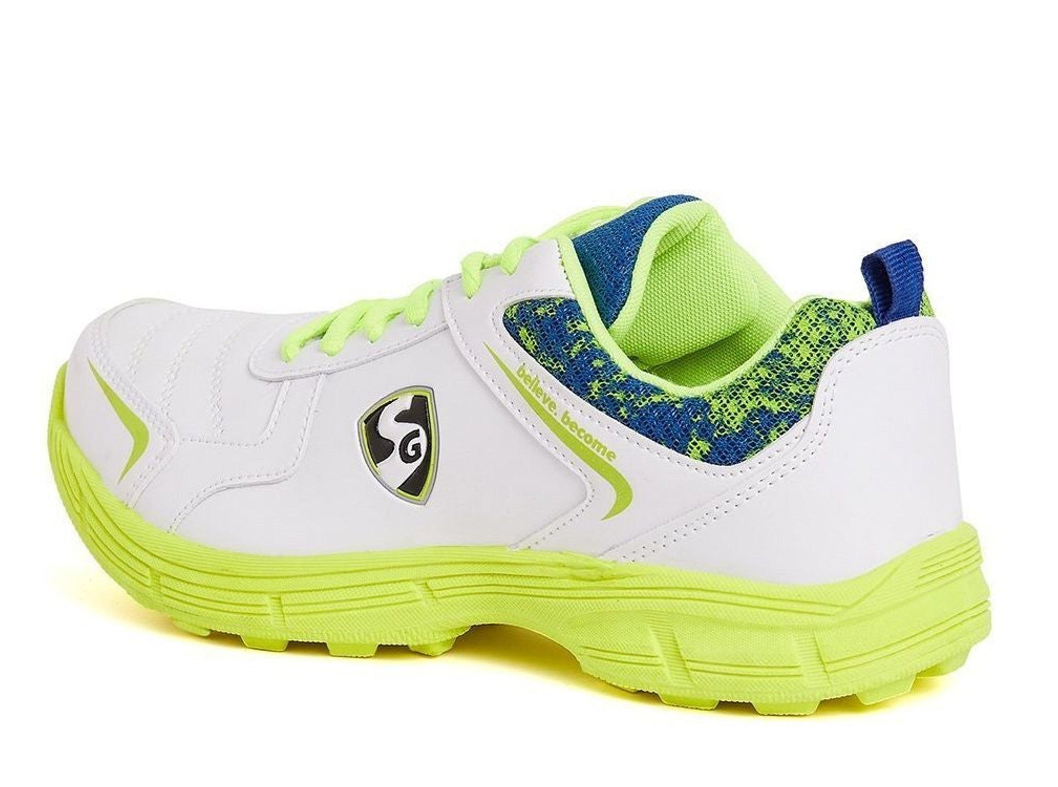 SG Savage Stud Shoe: Dynamic Royal Blue & Lime Cricket Footwear