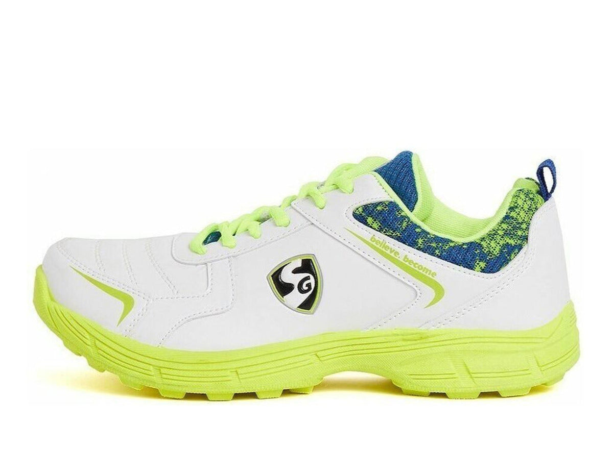 SG Savage Stud Shoe: Dynamic Royal Blue & Lime Cricket Footwear