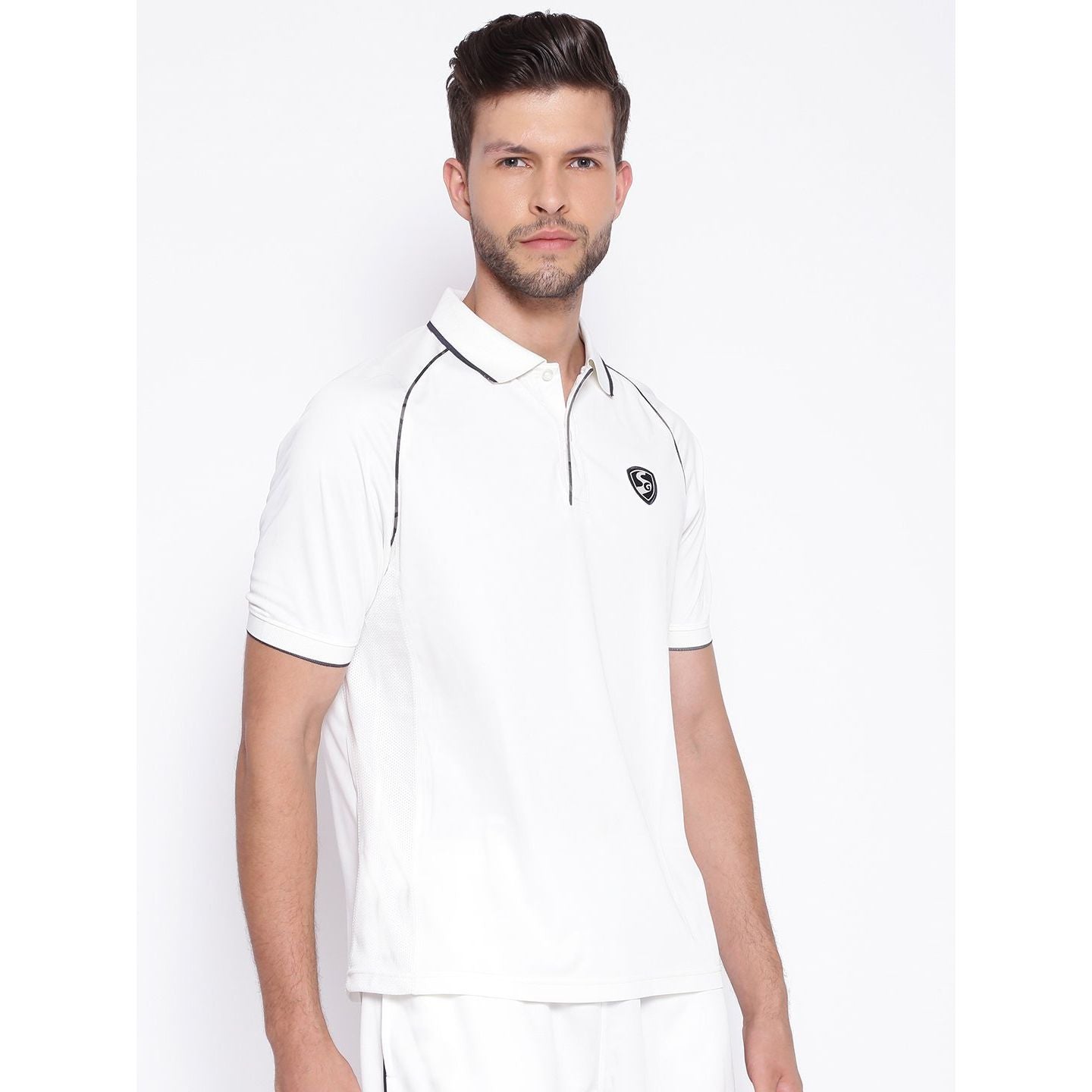 SG SAVAGE 2.0 Half Sleeve Cricket Shirt Whites