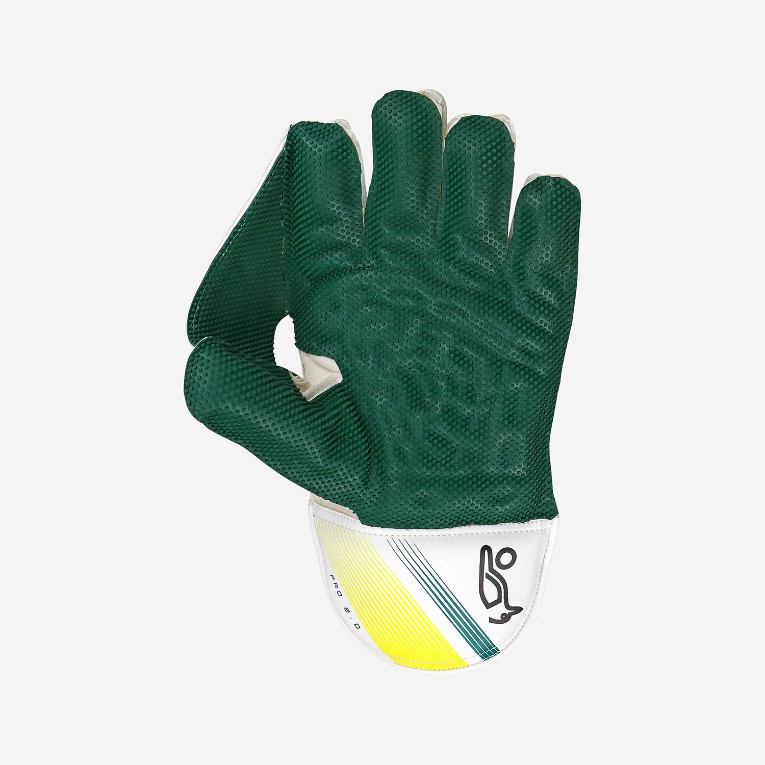 W K Gloves Kookaburra Pro Players Wht/Green/Ylw