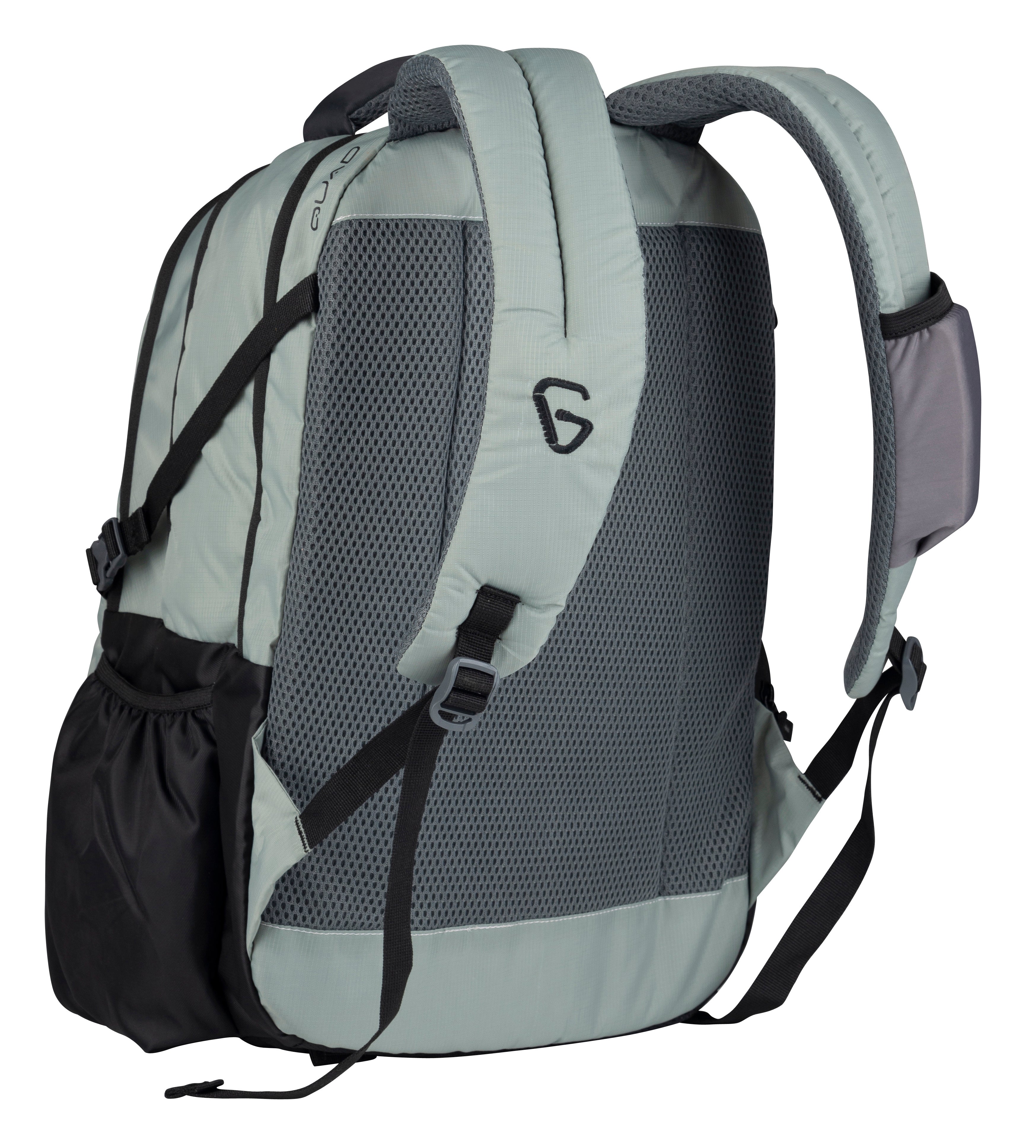 Greenlands 42L Quad Backpack with 17.3" Laptop padded sleeve | Attached Rain Cover | Lightweight bag with 3 Large Compartments | Ideal for School, College, Office & Travel | Light Grey