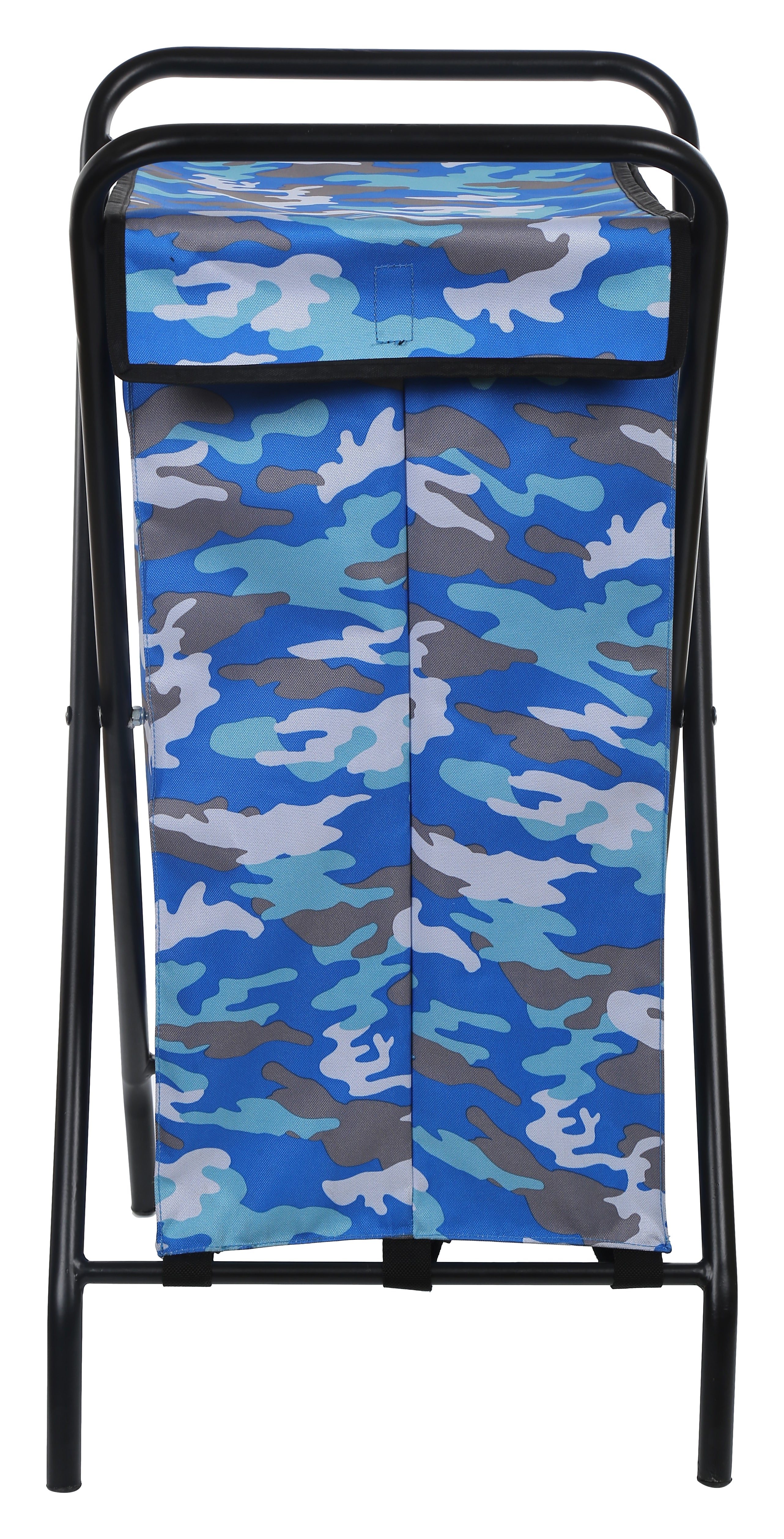 Greenlands 30L Large Mild Steel Blue Camping Storage Bin with Folding Frame with Rust-Resistant Polyester Fabric for Outdoor Gear- No Assembly Required