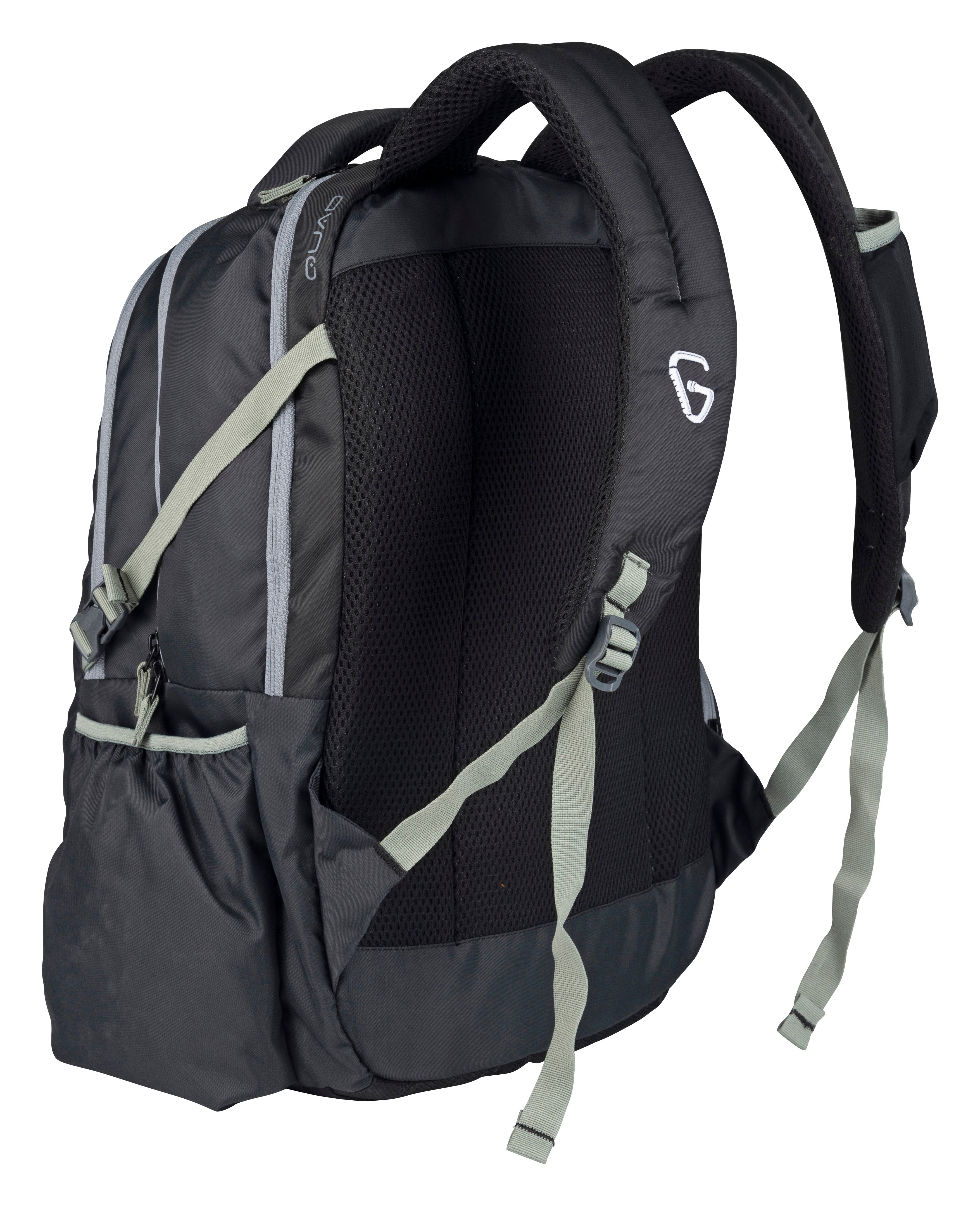 Greenlands 42L Quad Backpack with 17.3" Laptop padded sleeve | Attached Rain Cover | Lightweight bag with 3 Large Compartments | Ideal for School, College, Office & Travel | Dark Grey