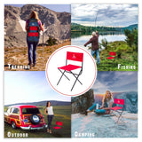 Greenlands Foldable Camping Chair – Mild Steel, Red | Portable Outdoor Folding Chair for Camping & Travel