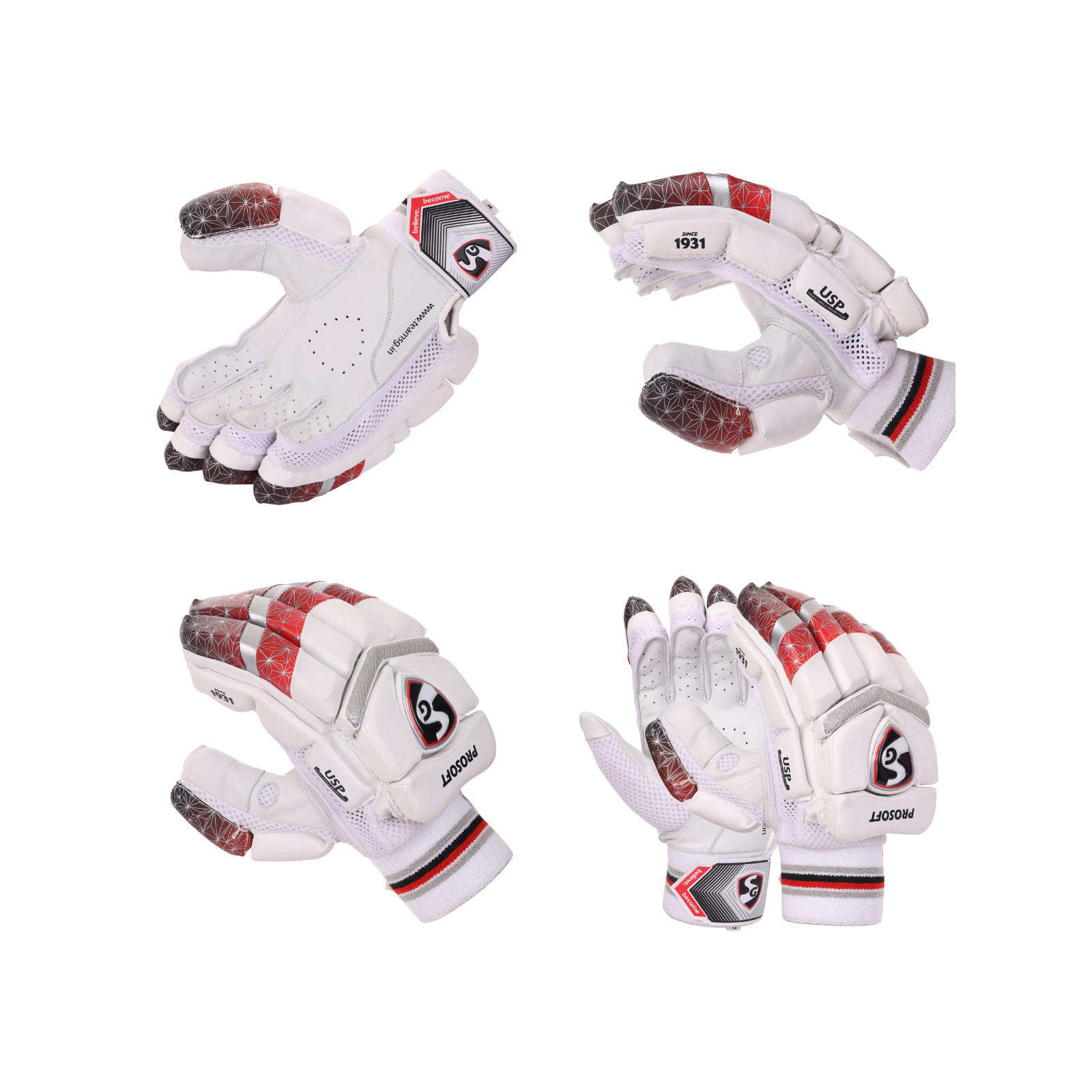 SG Prosoft® Batting Gloves High Quality Leather Palm