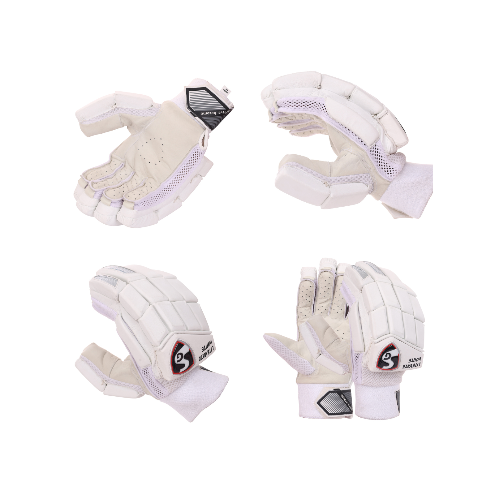 SG Litevate White Batting Gloves