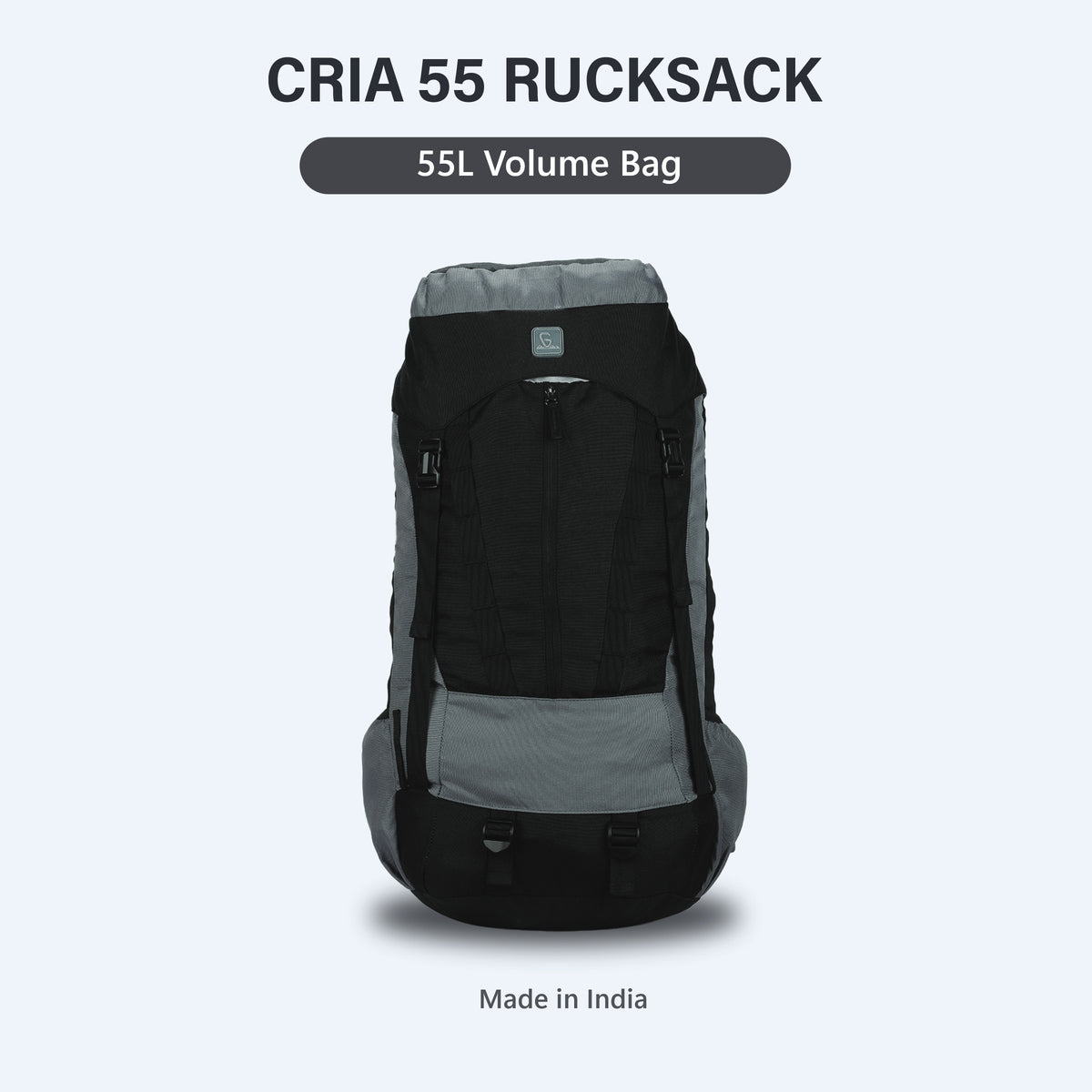 Greenlands CRIA 55L Rucksack Black | Durable Trekking Bag with Multiple Compartments for Adventure Travel