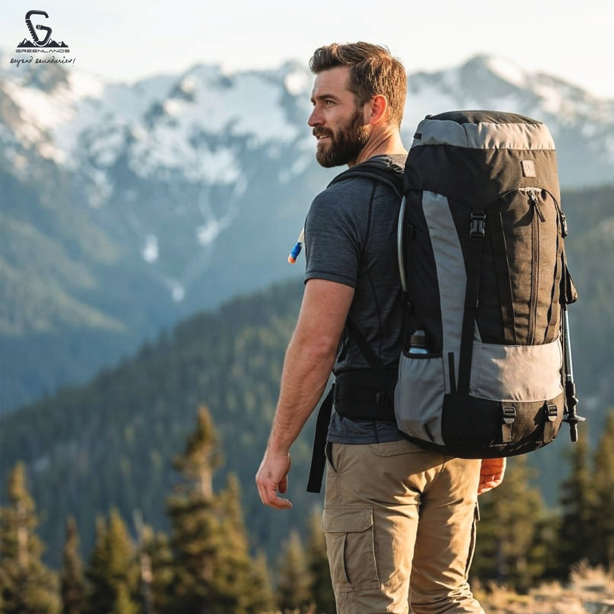 Greenlands CRIA 55L Rucksack Black | Durable Trekking Bag with Multiple Compartments for Adventure Travel