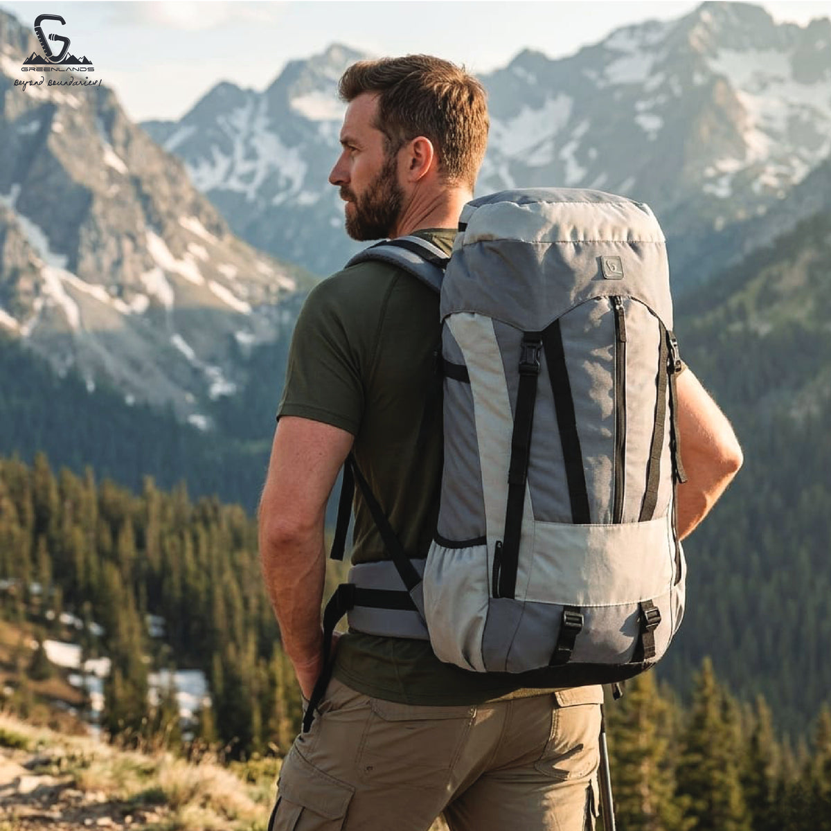 Greenlands CRIA 55L Rucksack Grey | Durable Trekking Bag with Multiple Compartments for Adventure Travel