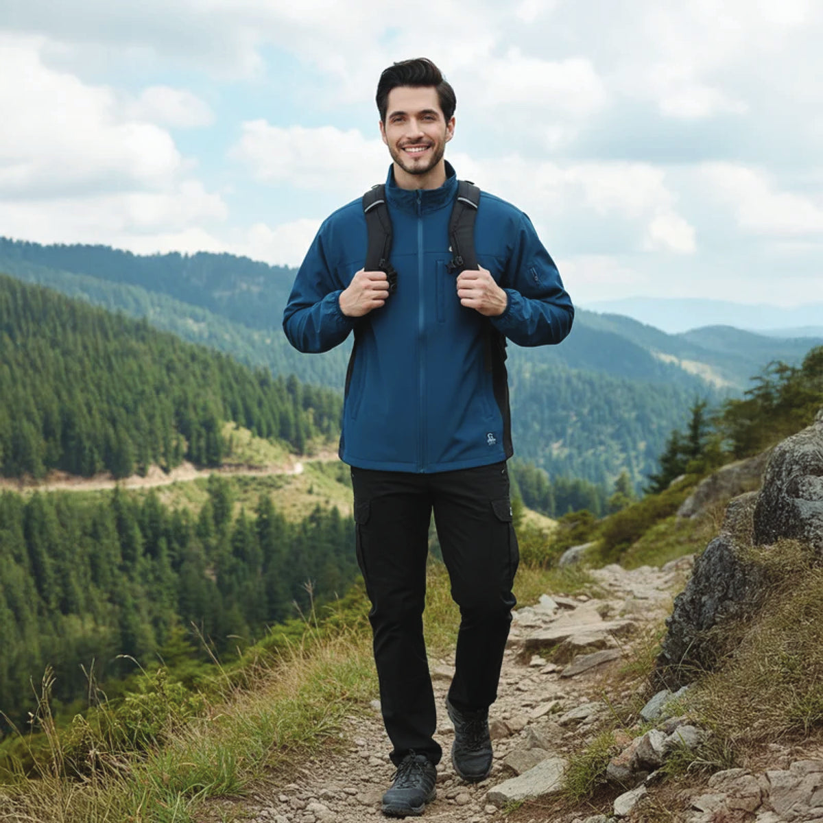 NS Lycra DUO Windbreaker Hiking Jacket Teal Blue