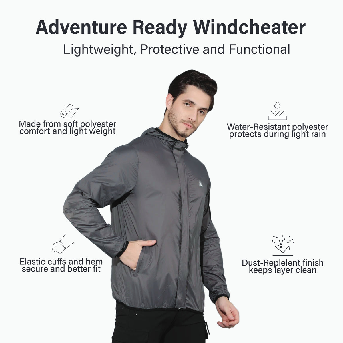 UNO Windcheater Jacket – Light Grey