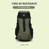 Greenlands CRIA 50L Rucksack Olive | Durable Trekking Bag with Multiple Compartments for Adventure Travel
