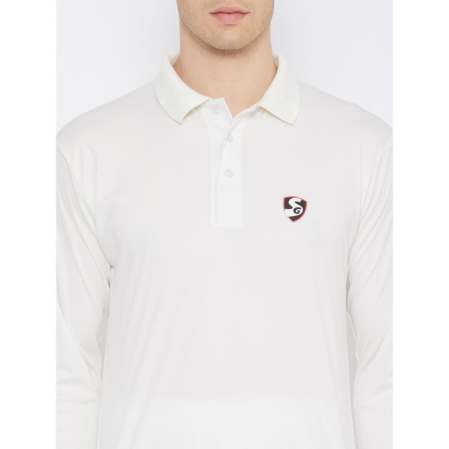 SG Club Full Sleeve Cricket Shirt Whites (Junior)