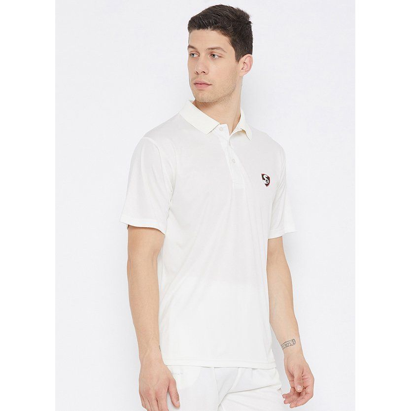 SG Club Half Sleeve Cricket Shirt Whites (Junior)