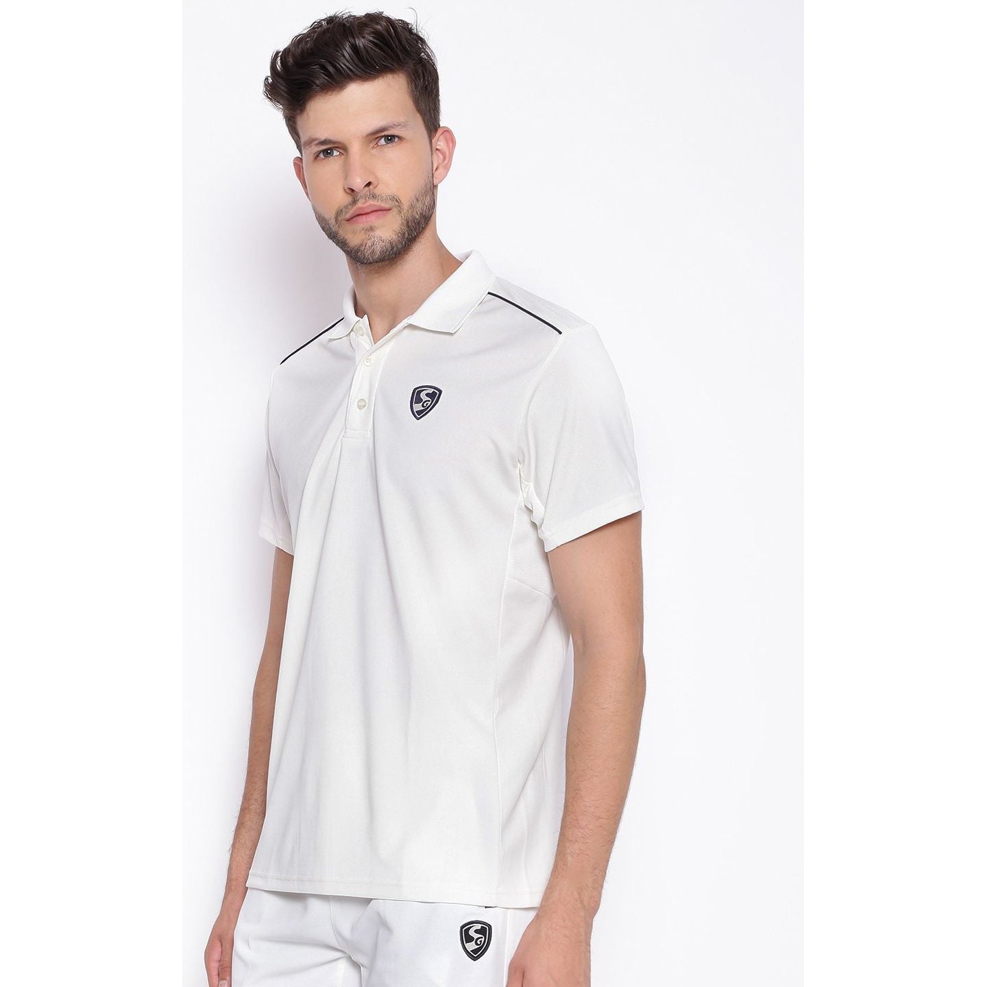 SG Century Half Sleeve Cricket Shirt Whites (Junior)