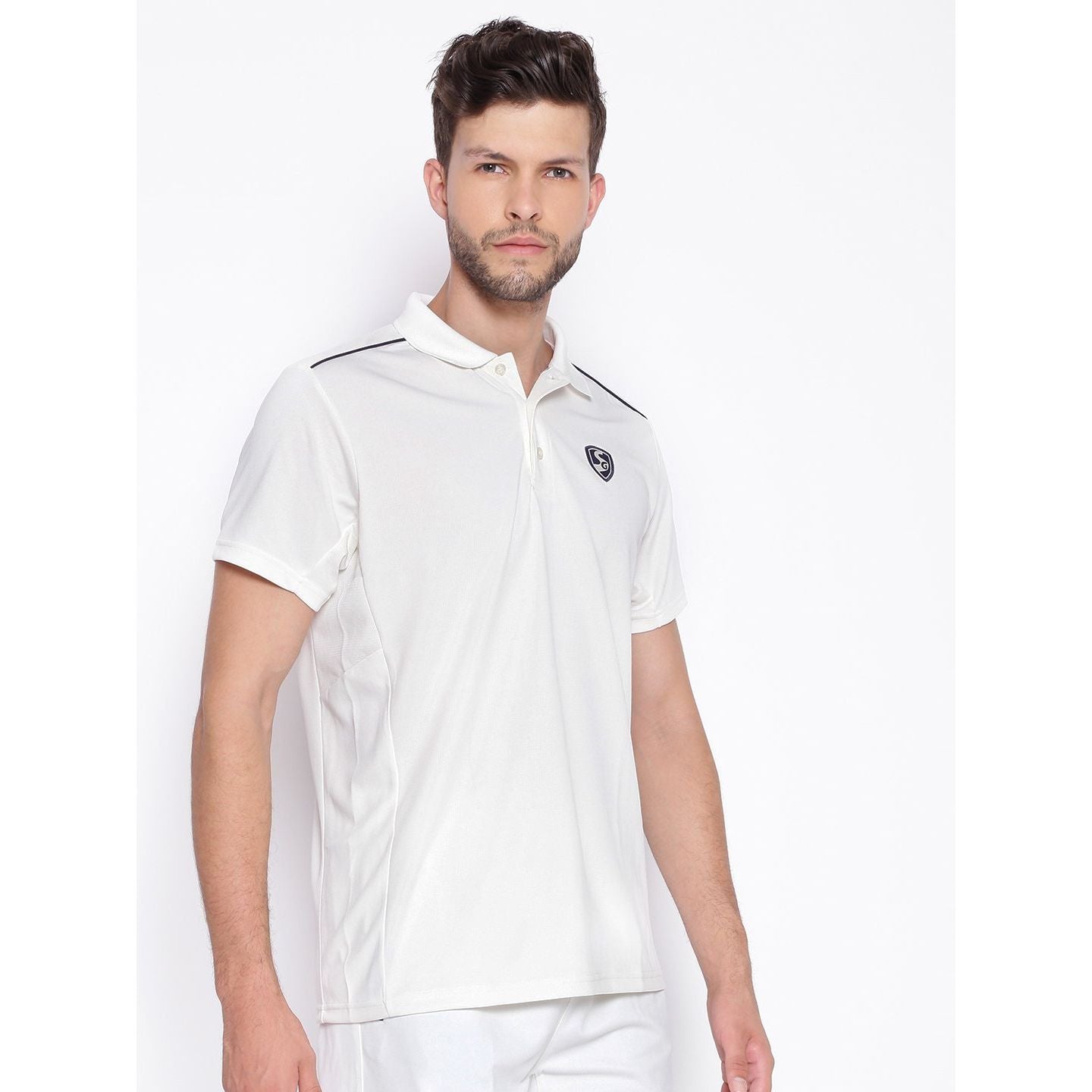 SG Century Half Sleeve Cricket Shirt Whites (Junior)