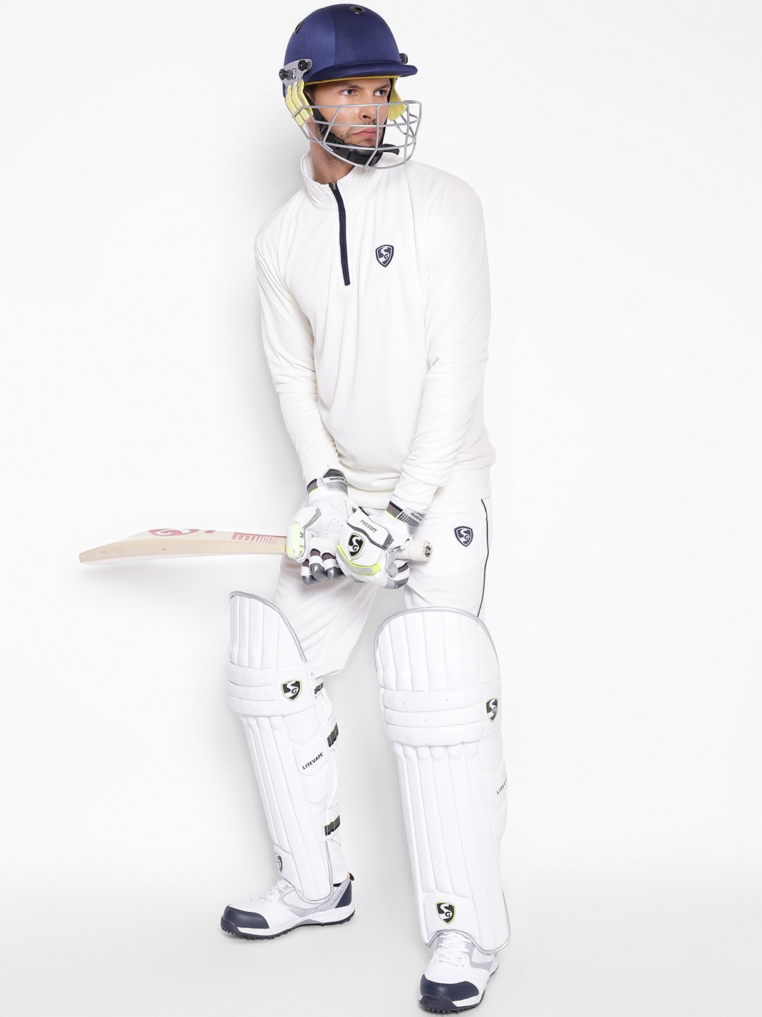 SG ICON Full Sleeve Pullover Cricket Whites (Senior)