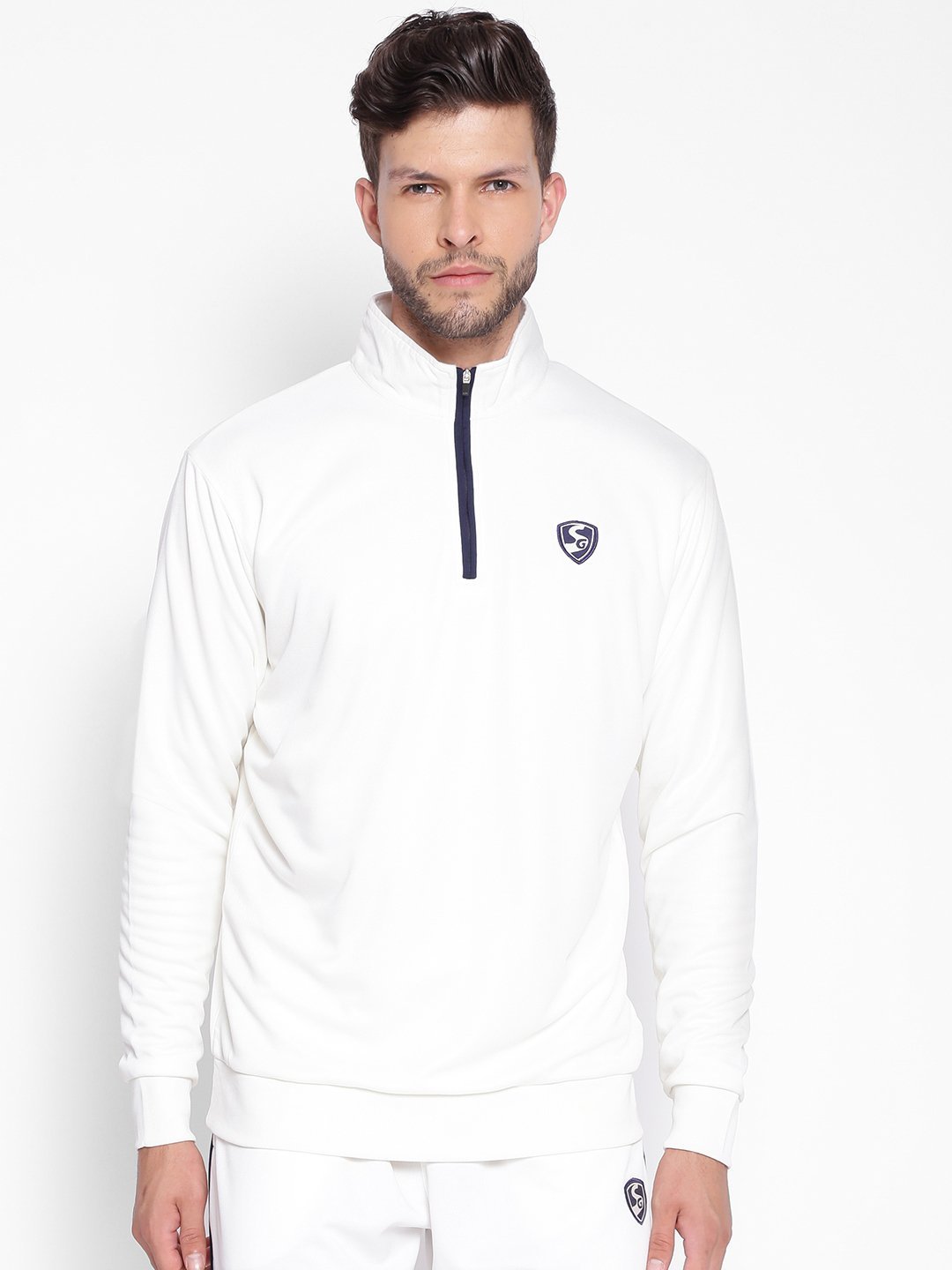 SG ICON Full Sleeve Pullover Cricket Whites (Senior)