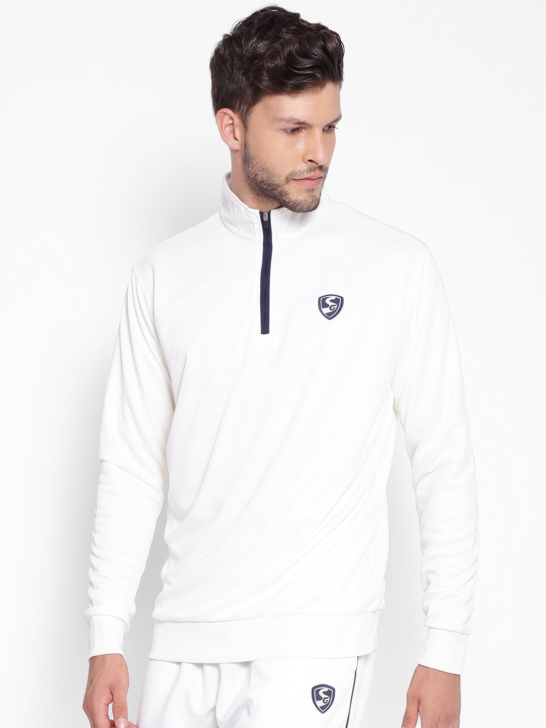 SG ICON Full Sleeve Pullover Cricket Whites (Senior)