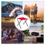 Greenlands Foldable Camping Stool – Mild Steel Small, Red | Compact Portable Outdoor Stool for Trekking & Picnic