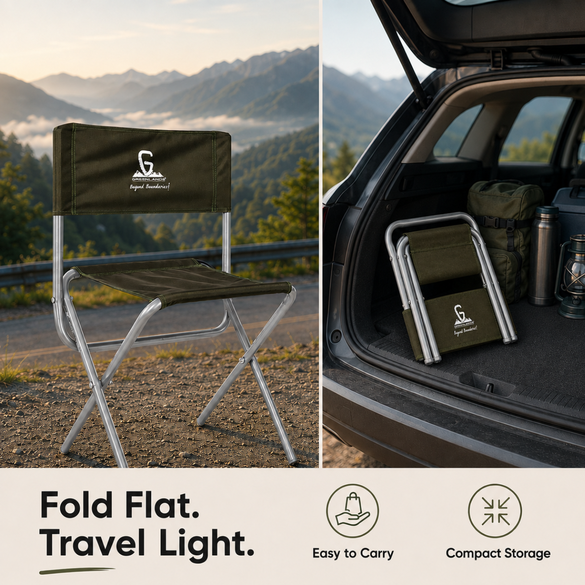 Lightweight Camping Chair – Aluminium, Olive